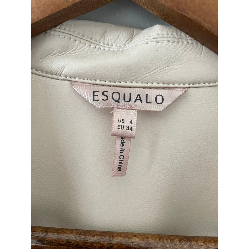 EsQualo super soft vegan leather shirt dress cream size 4 - Picture 7 of 14